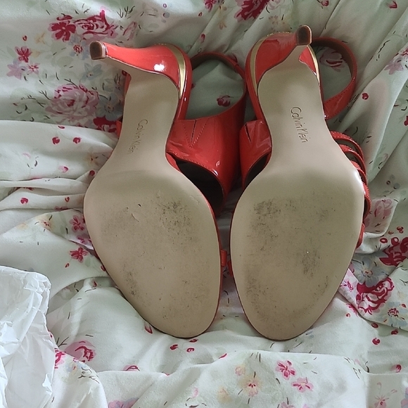 Calvin Klein Pink and Gold Strappy Heels - Picture 5 of 6